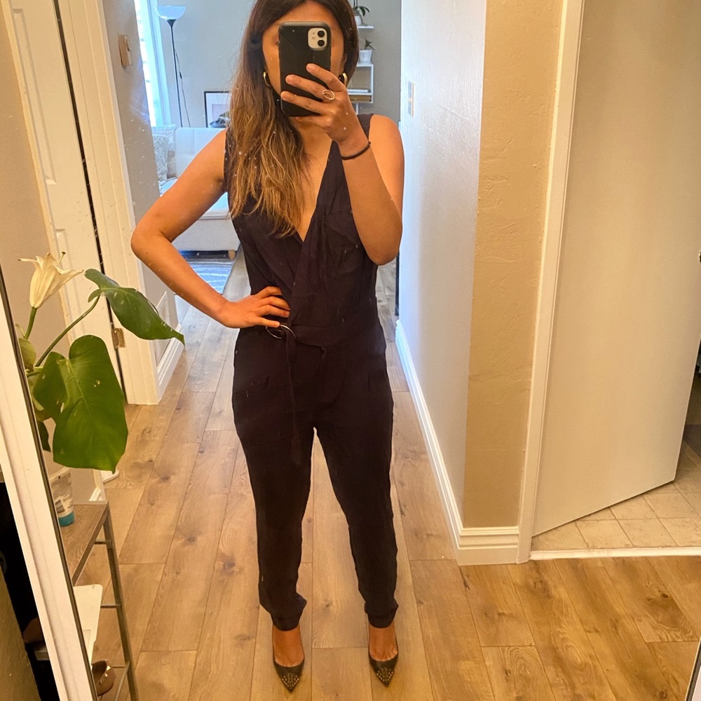 Mango navy jumpsuit size small